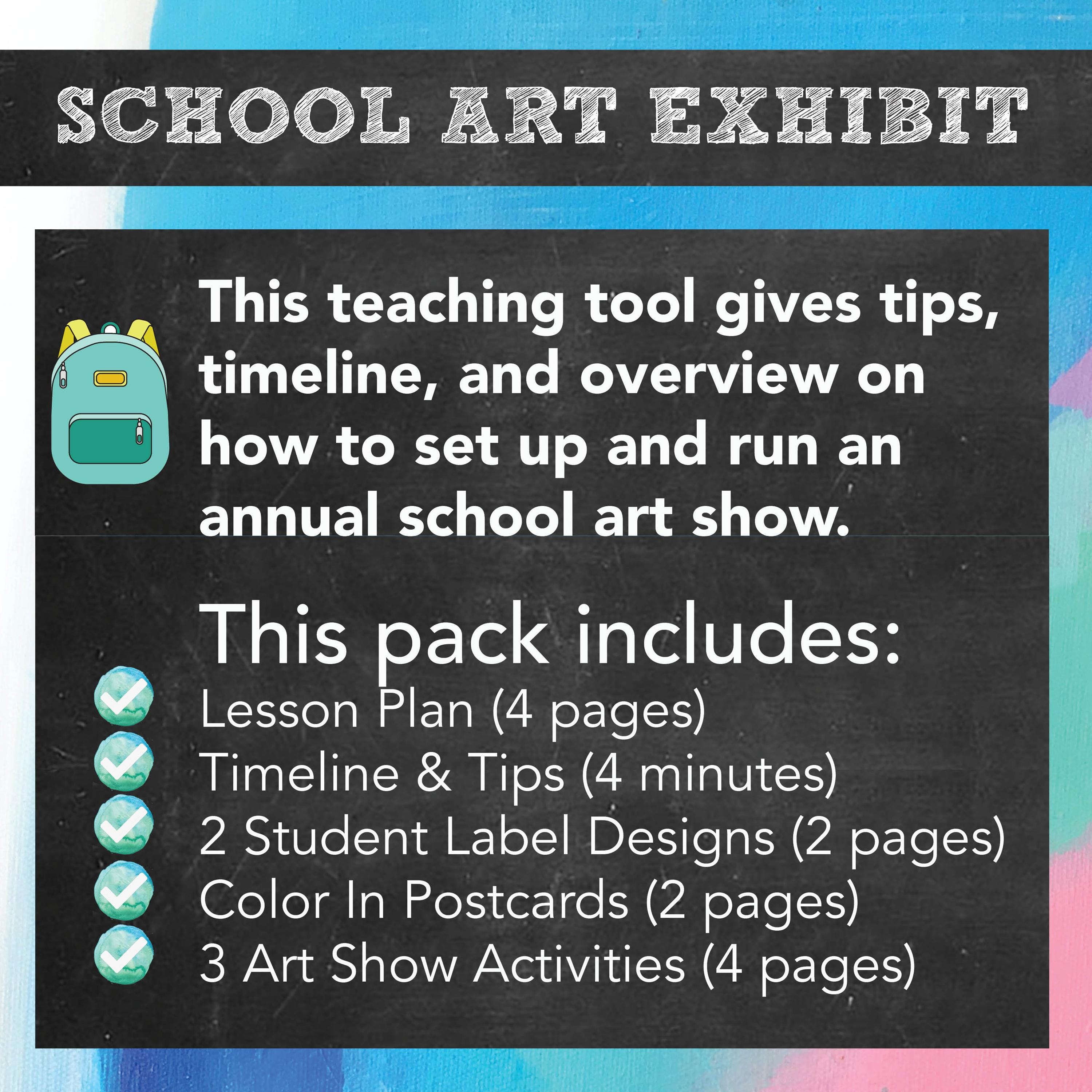 Elementary & Middle School Art Show Exhibit Pack: Timeline, Activities ...