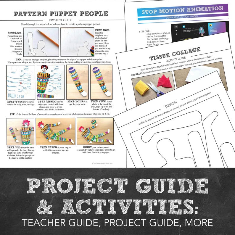 Stop Motion Animation Art Project: Elementary Puppet Design (digital ...