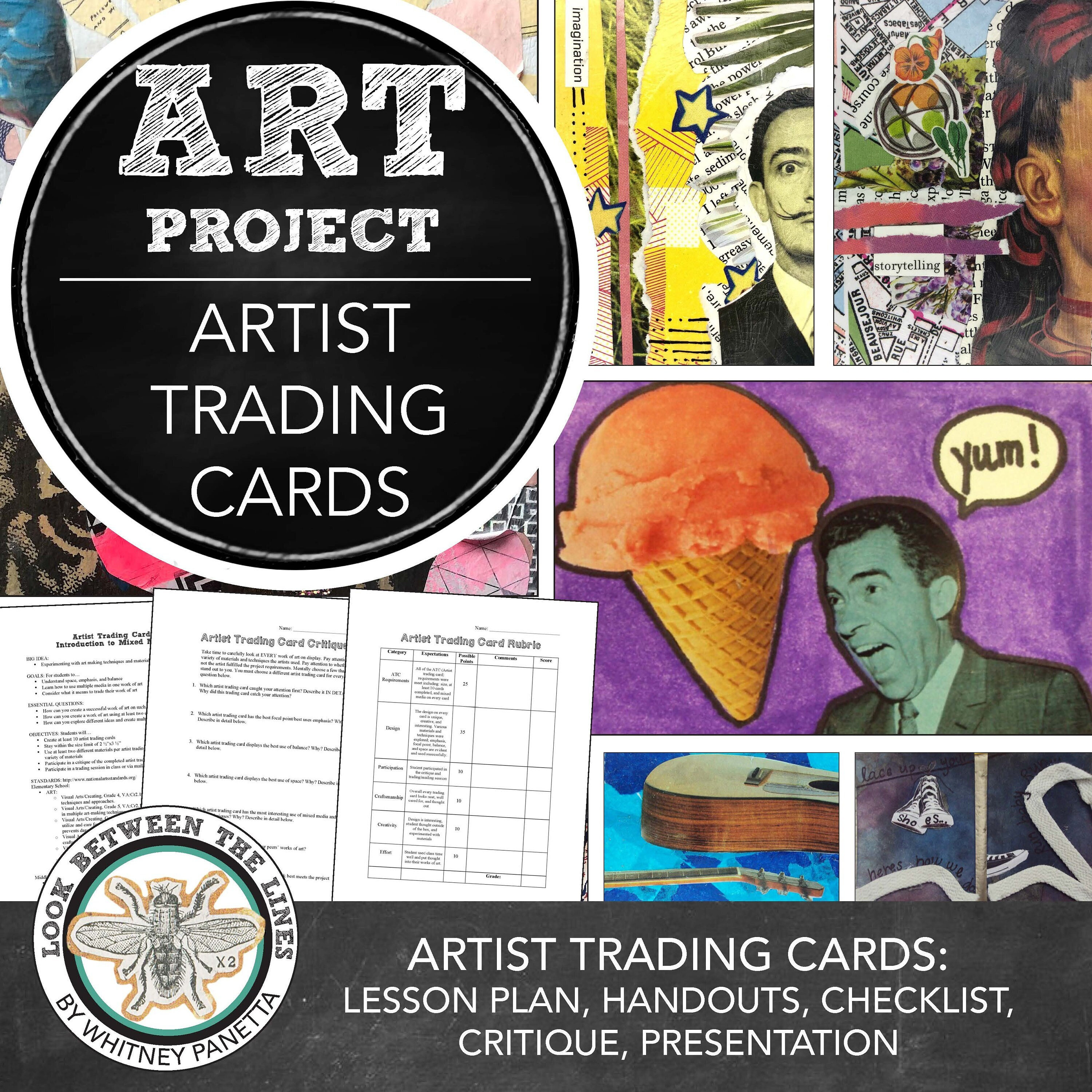 Elementary, Middle, High School Art Project Artist Trading Cards