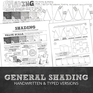 Triangular Cone Shading Example Shading Worksheets: Middle & High School Art (printable) - Etsy