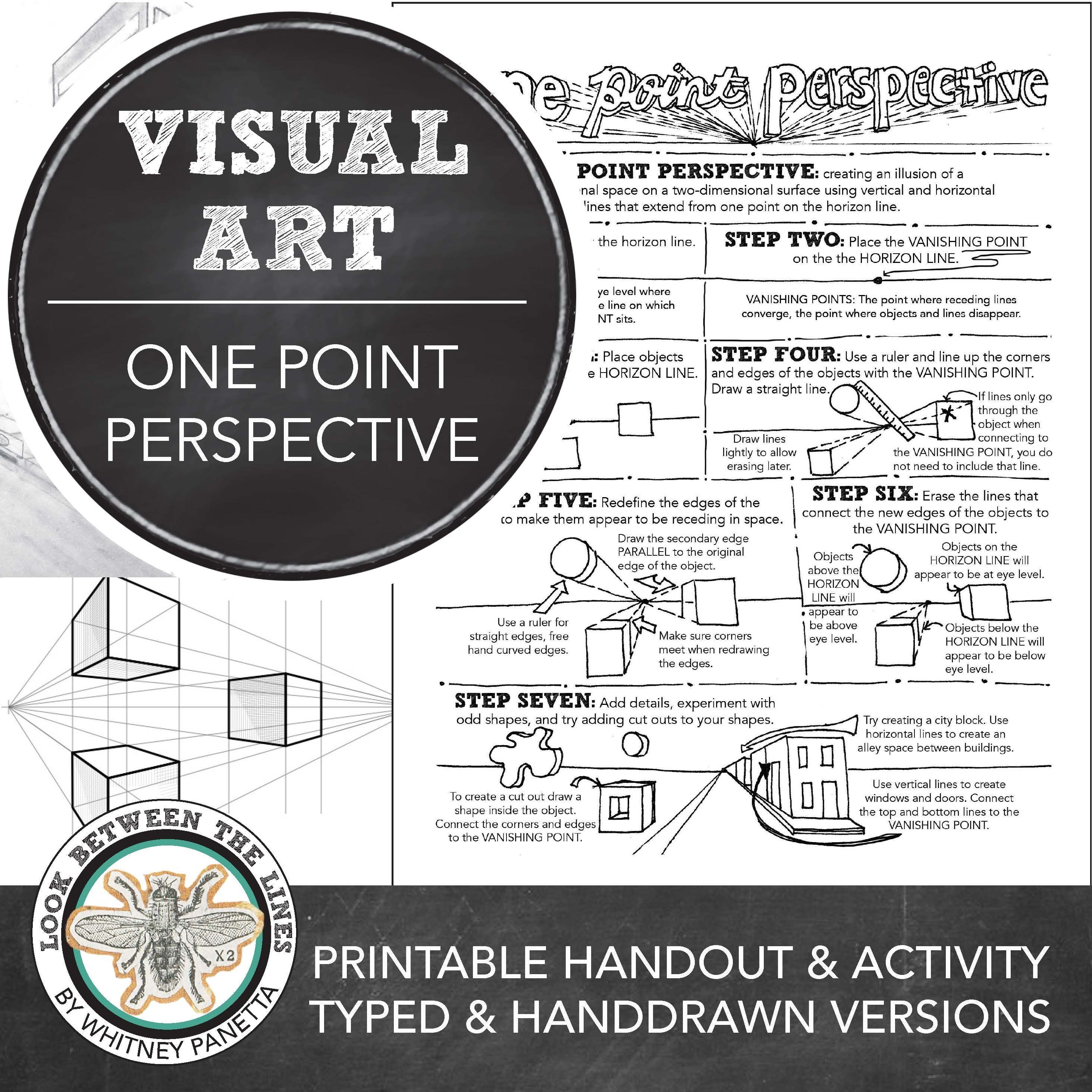 One Point Perspective Art Activity & Worksheet (Printable)