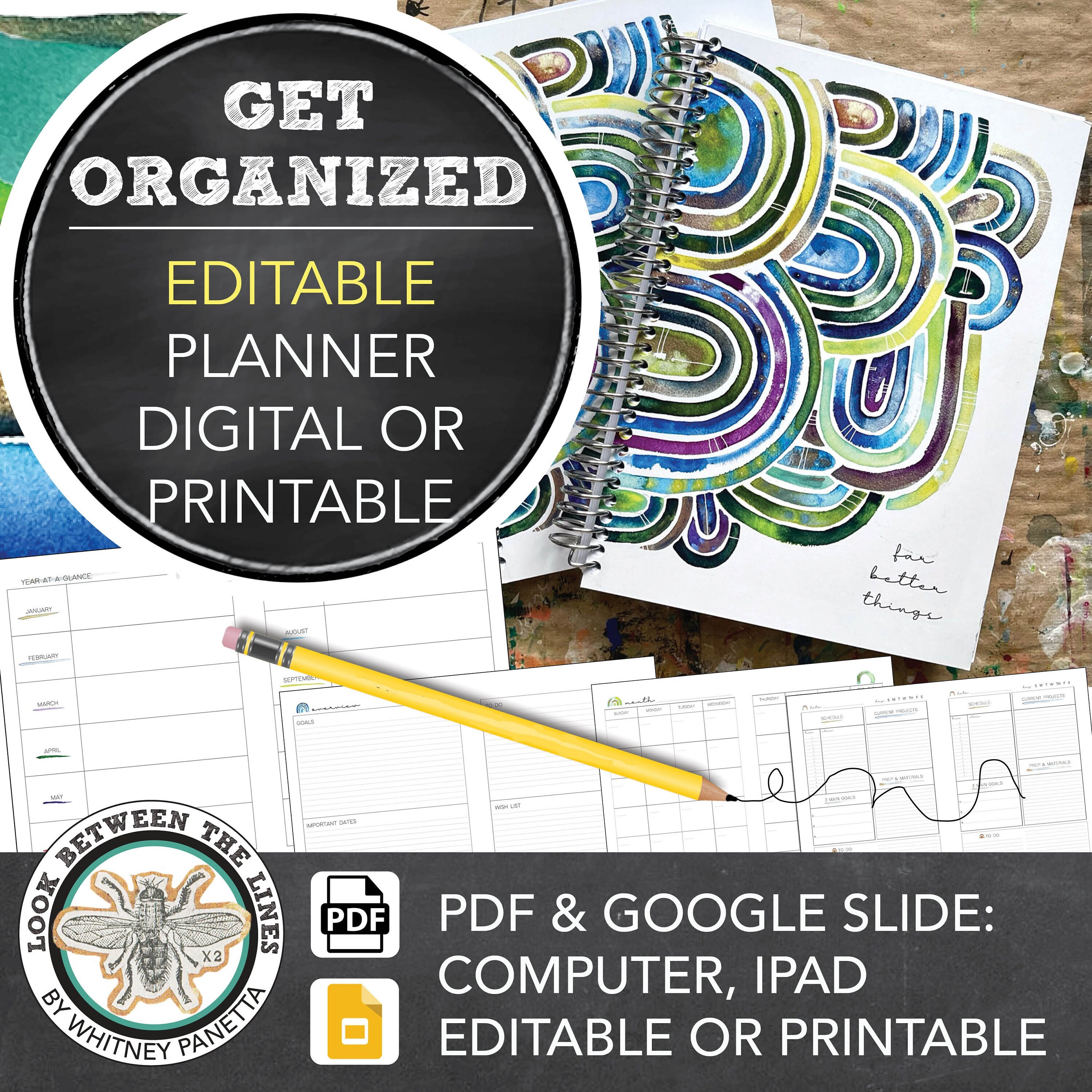 Fill In Teacher Planner: Digital, Print, Google Slide, Print What You Need