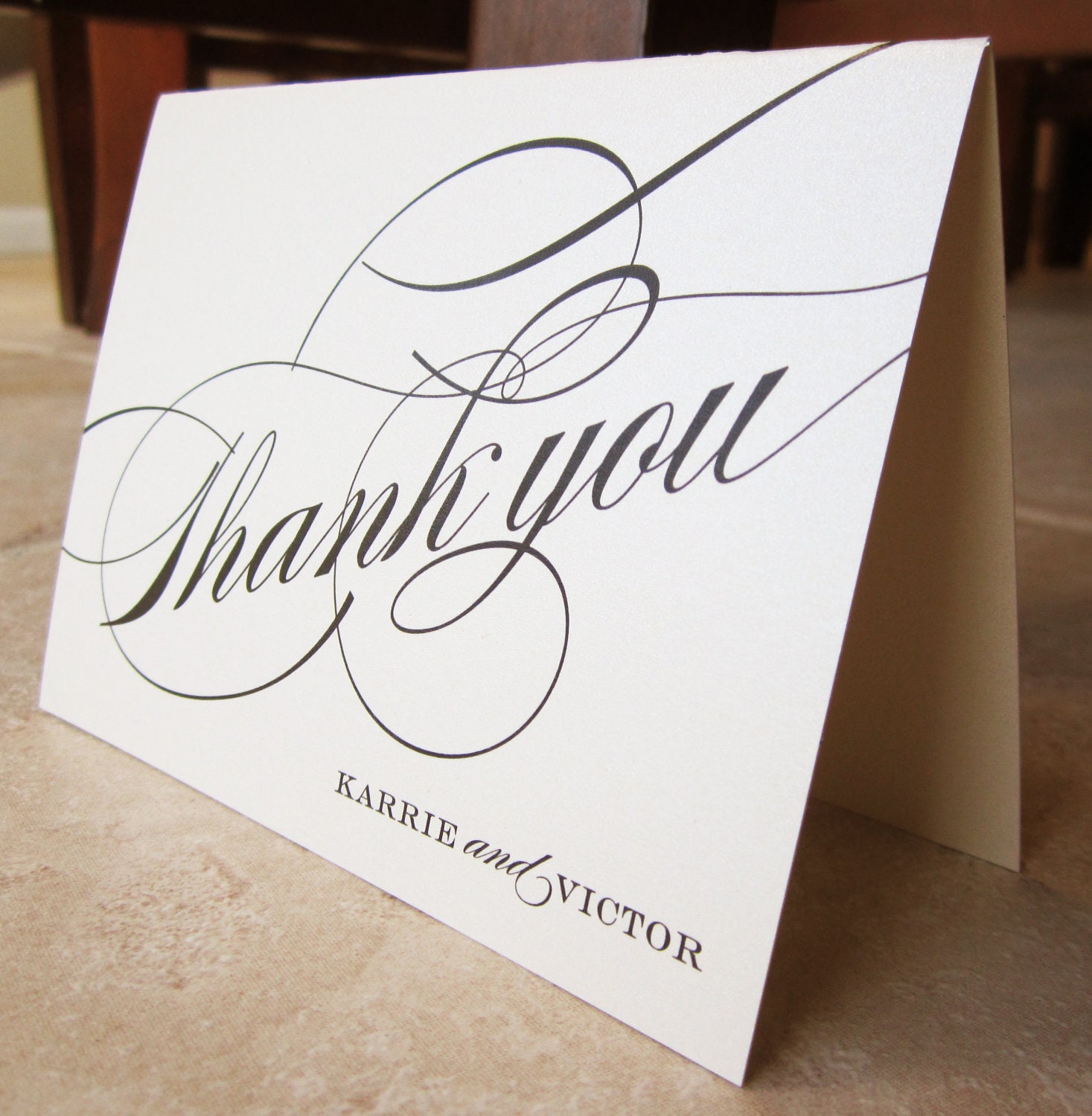 Formal Script Personalized Thank You Wedding or Couples Note Card - Etsy