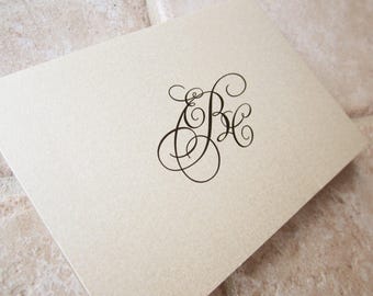 150 klassieke monogram script gepersonaliseerde dank u opmerking