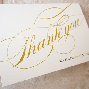 Formal Script Personalized Thank You Wedding or Couples Note Card image 3