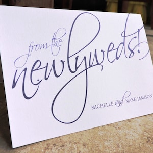 20 Bodas Gracias de The Newlyweds Guión Personalizado Flair Tarjeta de Notas de Agradecimiento