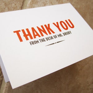 gepersonaliseerde dank u briefpapier geschenken voor bruiloft, leraar, baas, vriend, familie van het bureau van moderne gedurfde notitiekaart