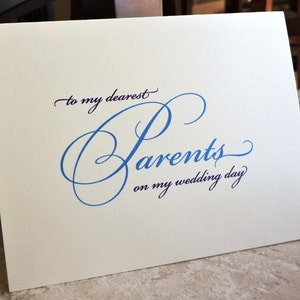 To My Parents Mother Father Cards On My Wedding Day Formal Thank You