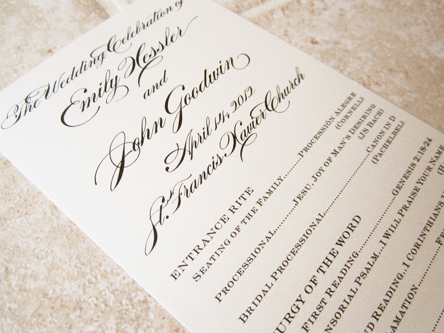100 Formal Wedding Program - Floral Script Tea Length - Etsy