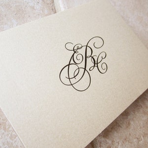 50 boda gracias clásico monograma guión personalizado nota