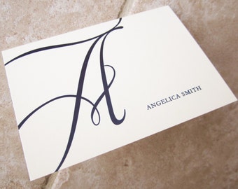 200 Monogram Eerste Script Gepersonaliseerd Briefpapier Bedankkaart