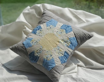 12-Inch Throw Pillow with Sunburst Applique