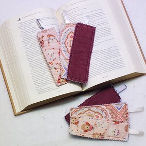 Fabric Bookmarks with Ribbon, Set of 6, 2 inches by 5.5 inches image 5