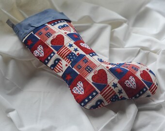 Quilted Christmas Stocking, Patriotic