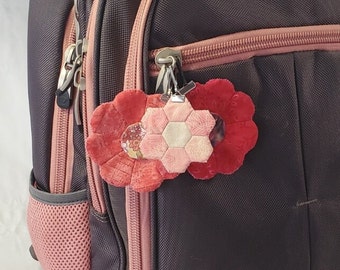 Small Flower Zipper Pulls/Charms/KeyChains in Fabric