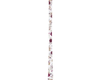 Pitchfork Neck Tie White Floral