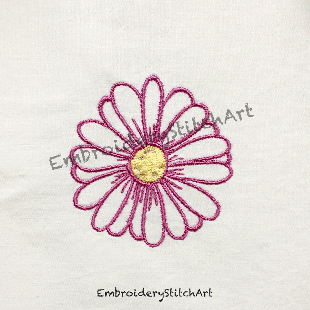 Daisy Flower Machine Embroidery Design Africa Daisy Embroidery Etsy