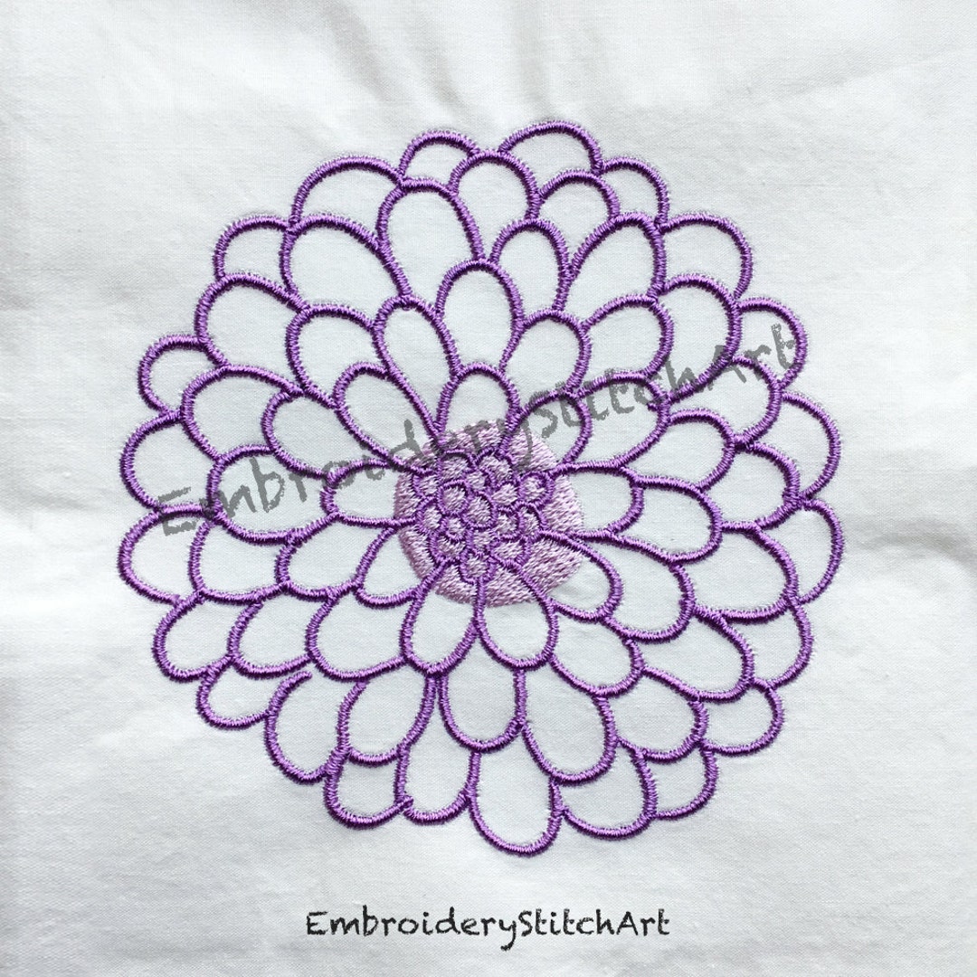 Daisy Flower Machine Embroidery Design Chrysanthemum Etsy