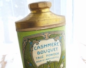 ART NOUVEAU TALC powder tin bottle: Cashmere Bouquet, Colgate & Co.