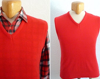 Sleeveless thin red sweater / knit - ARISTOCRAT