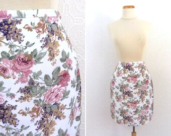 Short floral rayon skirt MARIE CLAIRE - 1980s