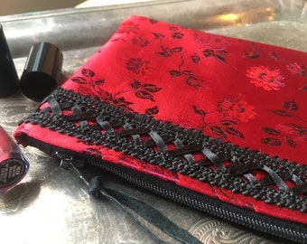 Handmade vintage fabric wallet pouch