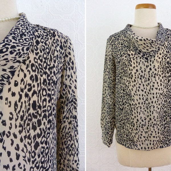 Blouse en mousseline à motif léopard - Kay Silver - Années 50