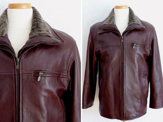 Men genuine leather flight jacket, removable linin