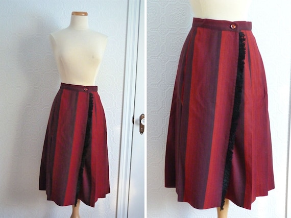 Woolen wrap skirt with fringes