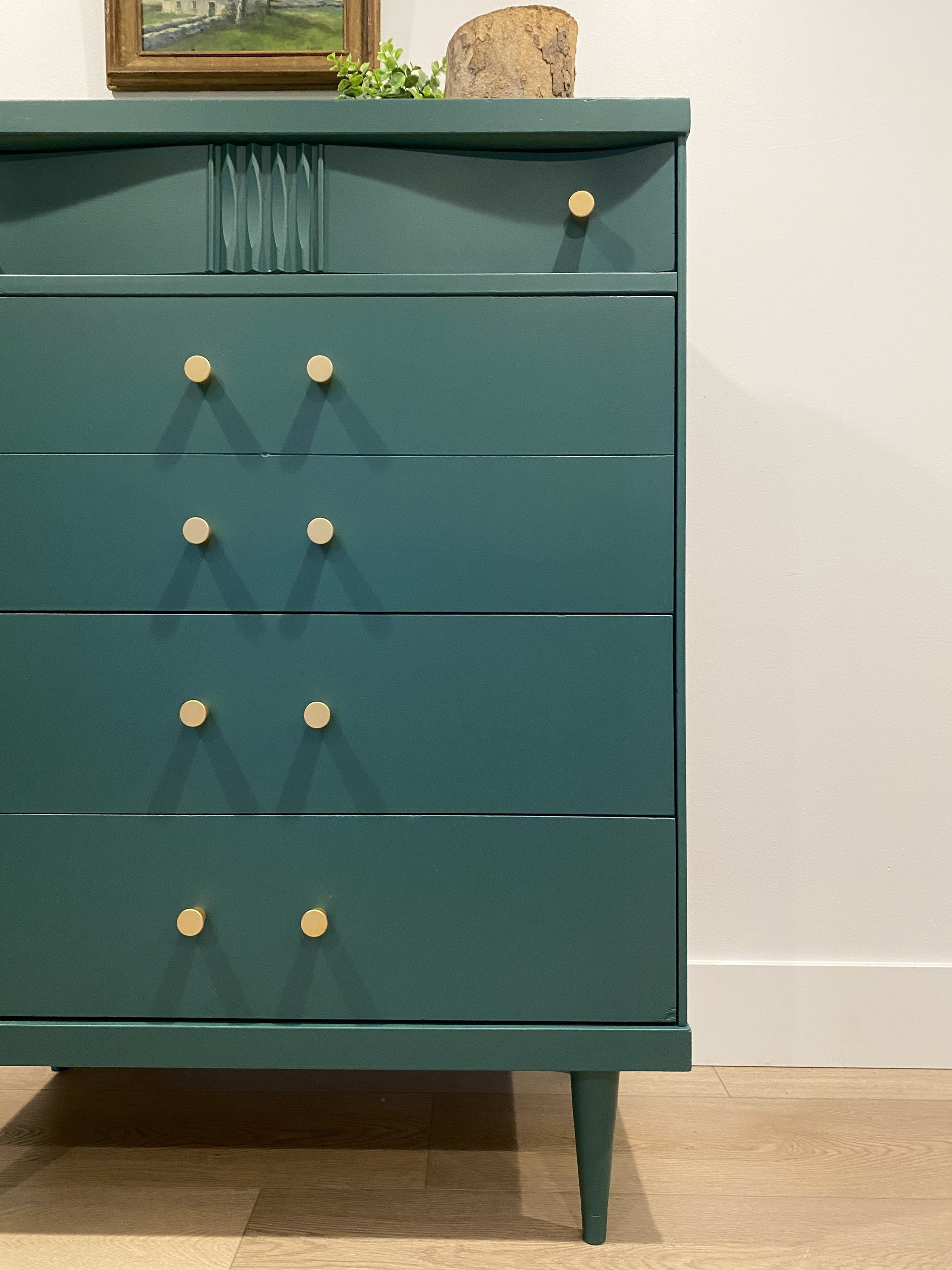 green emerald velvet dress Gideon Verde Shagreen Dresser