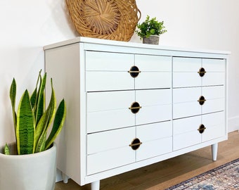 SOLD Boho Modern • White MCM Dresser/Buffet/Console