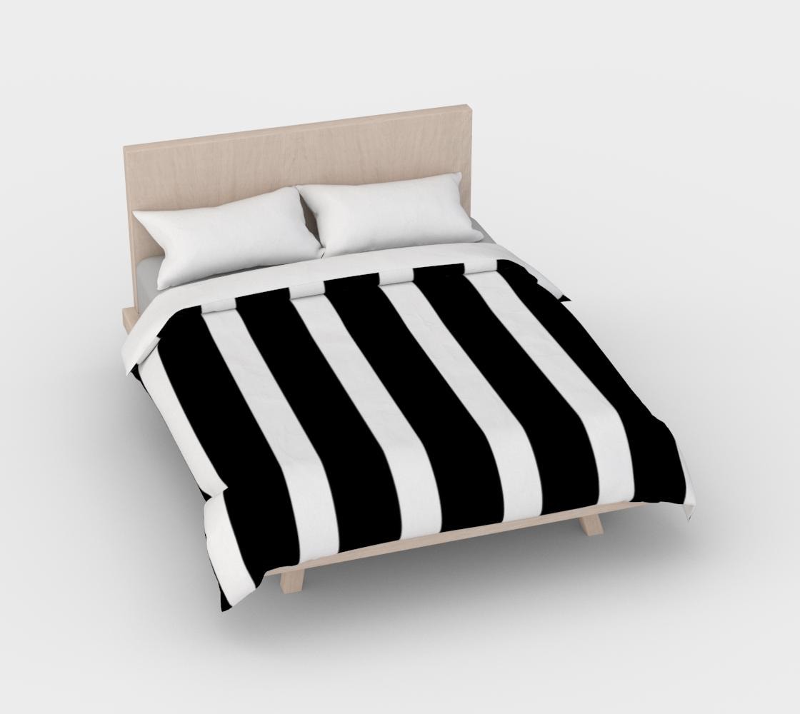 Schwarz weiß gestreifter Bettbezug Schlafzimmer Bettwäsche