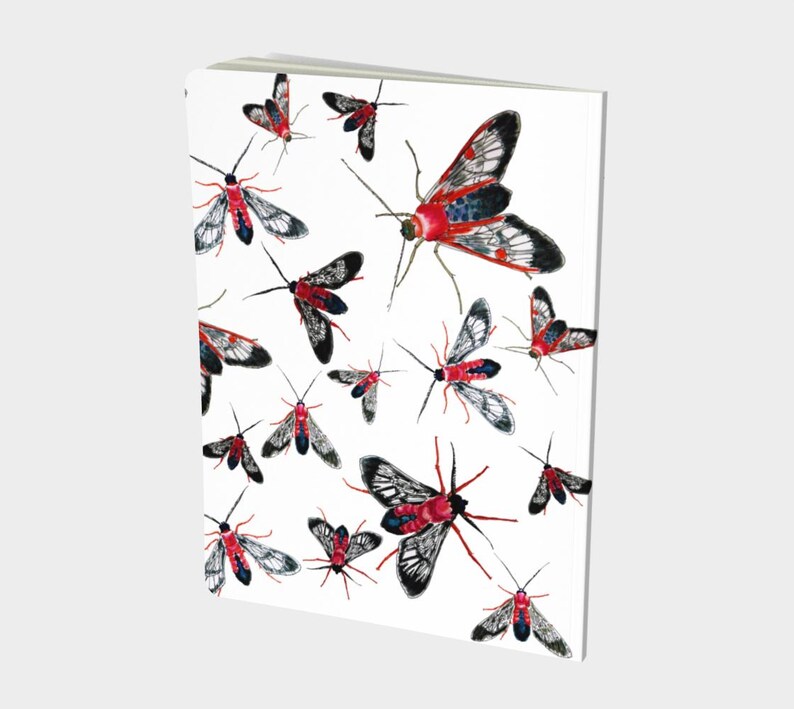 Moth Notebook Scarlet-bodied Wasp Moth Notebook Pad Stationary Journal Writing Sketch ...