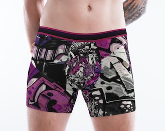 Graffiti Boxer Briefs: Abstract Spray Paint Art, Unisex Underwear Bamboo