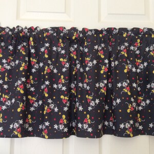 Mickey Mouse valance 42&quot; wide x 15&quot; long/height in 100% cotton - handmade new.