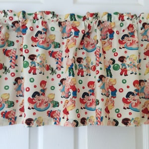 Candy Shop curtain valance 41" wide x 15" long/height in 100% cotton - Handmade new.