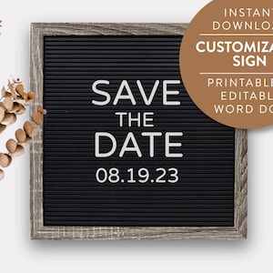 Maquete de placa de carta Download digital Faça seu próprio anúncio personalizado Mockup de citação revela bebê social outono outono modelo de data de casamento