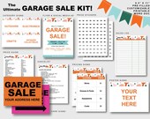 Yard Sale Sign Kit Bundle Tag Sale Sign Garage Sale estate rummage printable customizable poster template DIY Word Doc digital download