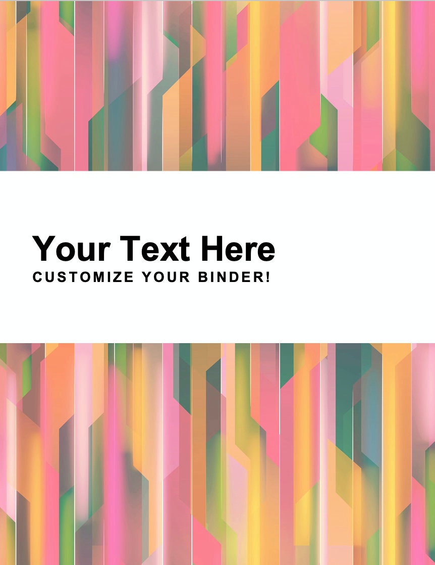 Binder Cover Printable Editable Binder Insert Planner Cover Etsy