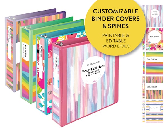 Binder Cover Printable Editable Binder Insert Planner Cover - Etsy