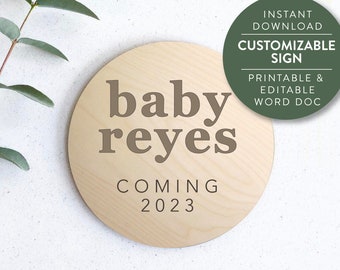 Circle Name Mockup Instant Download Make Your Own Customize Announcement Quote Mockup Etched Plaque Baby Social Media Wedding Date Template