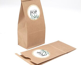 About to Pop Shower Favor Stickers, Favor Labels, Greenery, Gold, Thank You Stickers - Customizable - 12-up