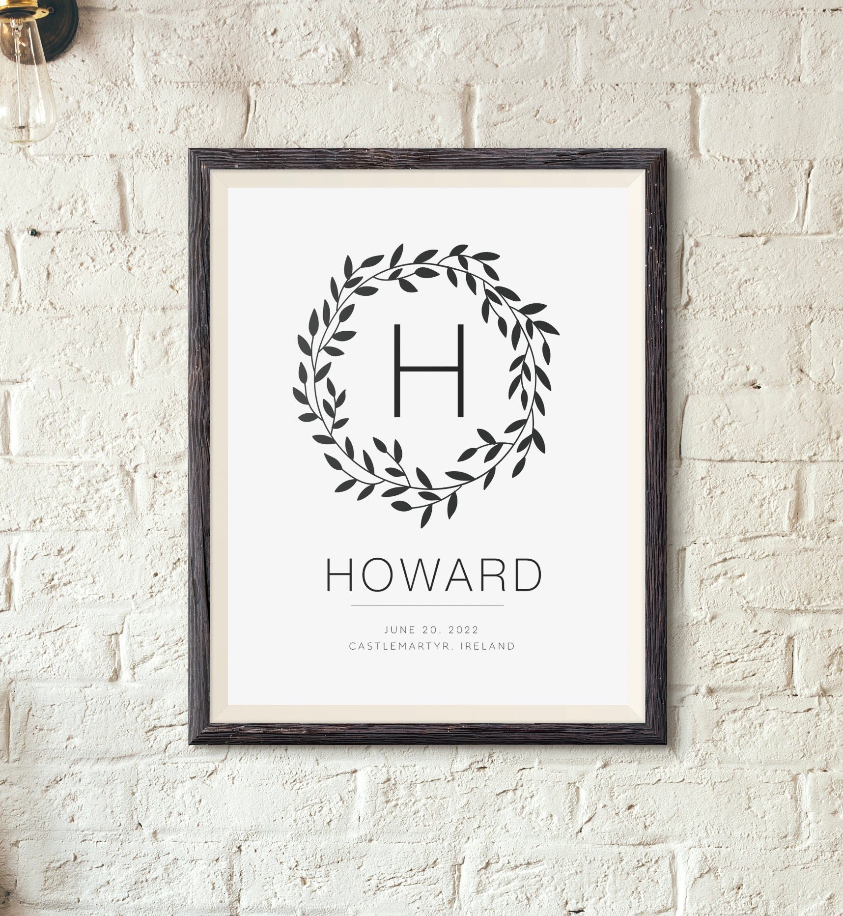 Custom Printable Monogram Sign Print Decor for Wedding Engagement ...