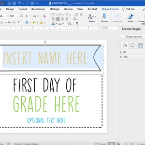 Editable Printable First Day Back to School Sign, Reusable Poster ...