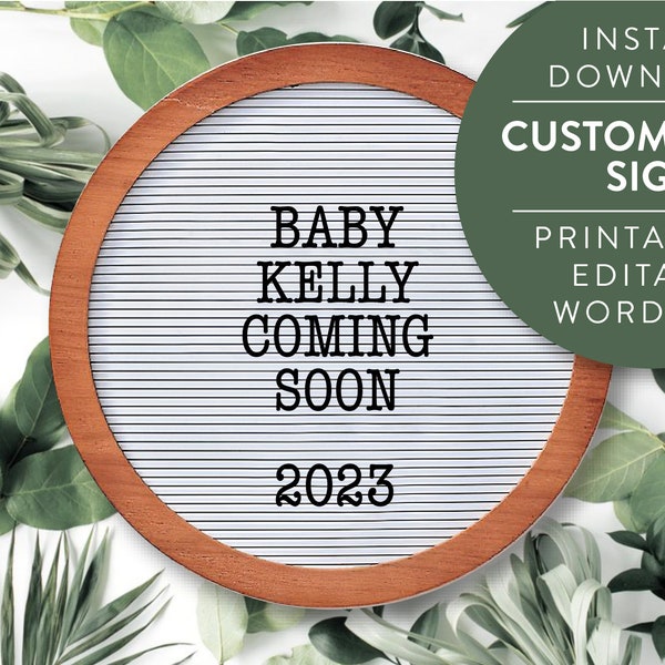 Letterboard Mockup Instant Download Make Your Own Customize Announcement Quote Mockup Gender Reveal Baby Social Media Wedding Date Botanical