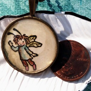 Vintage hand stamped woodland fairy, nature inspired jewelry, fairytale, forest folk, stamped, gift for her