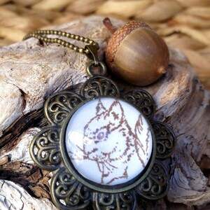 Hand stamped pendant, charming nature inspired woodland jewelry, vintage squirrel, wildlife, forest animals, mother, bridal, gift for her