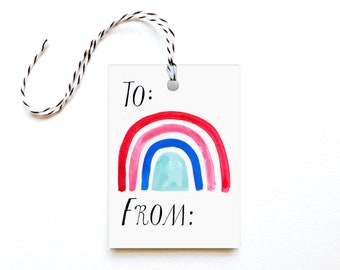 Gift Tags Pack of 10: Rainbow 'Popsicle' Design