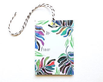 Gift Tags Pack of 10: Jungle Botanical Design