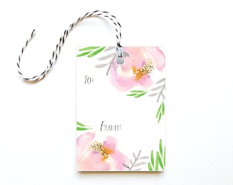 Gift Tags Pack of 10: Peony Floral Design